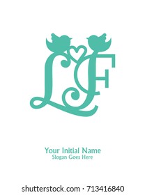 Initial name L & F logo template vector