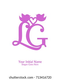 Initial name L & G logo template vector