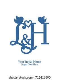 Initial name L & H logo template vector