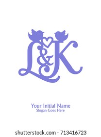 Initial name L & K logo template vector