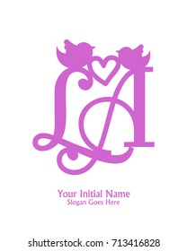 Initial name L & A logo template vector