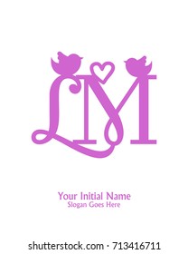 Initial name L & M logo template vector