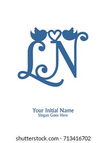 Initial name L & N logo template vector