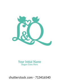 Initial name L & Q logo template vector