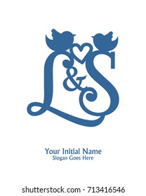 Initial name L & S logo template vector