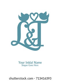 Initial name L & T logo template vector