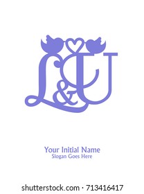 Initial name L & U logo template vector