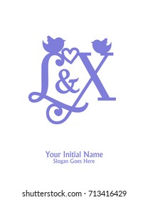 Initial name L & X logo template vector