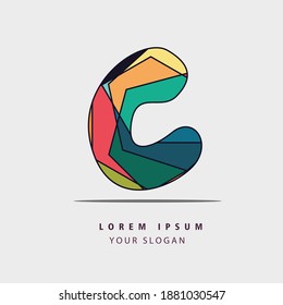 Initial name letter c logo retro style