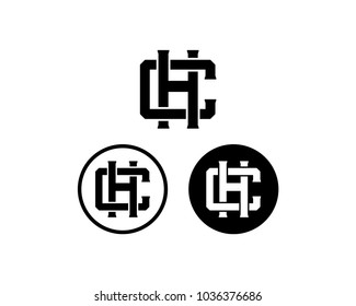 Initial Name Letter CH or HC Sign Symbol Monogram Logo Vector