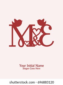 Initial Name M E Logo Template Vector