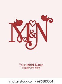 Initial name M N logo template vector