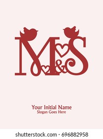 Initial name M S logo template vector