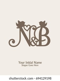 Initial name N B logo template vector