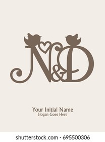 Initial name N D logo template vector