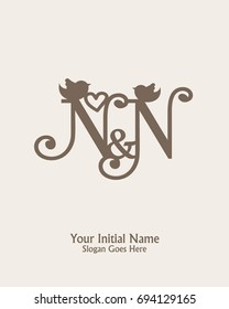 Initial name N N logo template vector