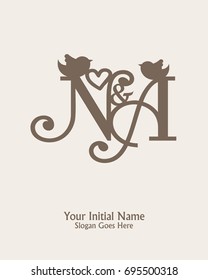 Initial name N A logo template vector