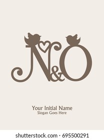 Initial name N O logo template vector