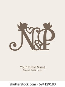 Initial name N P logo template vector