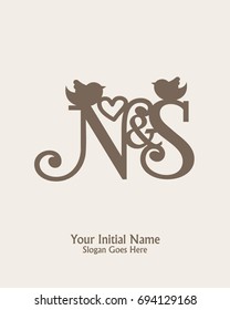 Initial name N S logo template vector