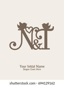 Initial name N T logo template vector