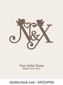 Initial name N X logo template vector