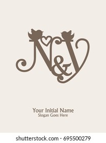 Initial name N Y logo template vector