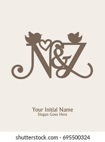 Initial name N Z logo template vector