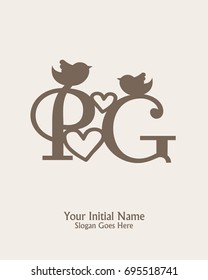 Initial name P G logo template vector