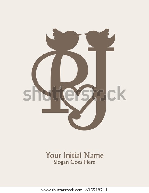 Initial Name P J Logo Template Stock Vector Royalty Free