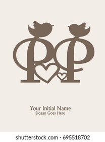 Initial name P P logo template vector