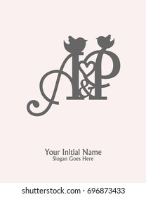 Initial name A P logo template vector