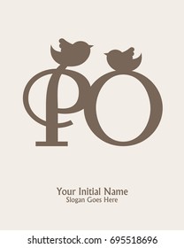 Initial name P O logo template vector