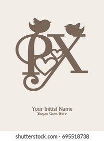 Initial name P X logo template vector