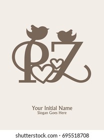 Initial name P Z logo template vector