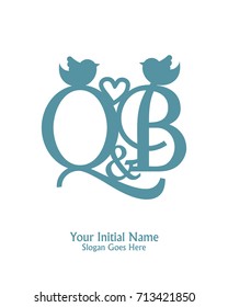 Initial name Q & B logo template vector