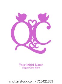 Initial name Q & C logo template vector