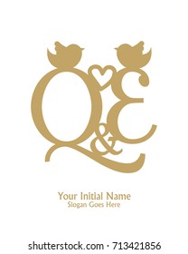 Initial name Q & E logo template vector