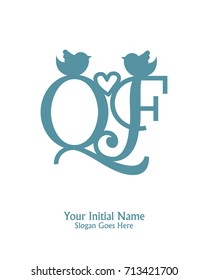 Initial name Q & F logo template vector