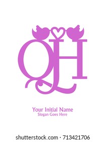 Initial name Q & H logo template vector