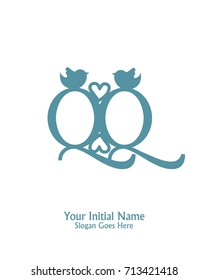 Initial name Q & Q logo template vector