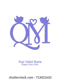 Initial name Q & M logo template vector