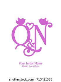 Initial name Q & N logo template vector