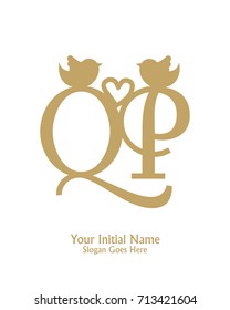 Initial name Q & P logo template vector