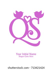 Initial name Q & S logo template vector