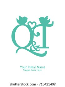 Initial name Q & T logo template vector