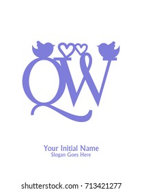 Initial name Q & W logo template vector