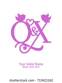 Initial name Q & X logo template vector