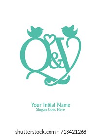 Initial name Q & Y logo template vector