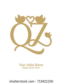 Initial name Q & Z logo template vector